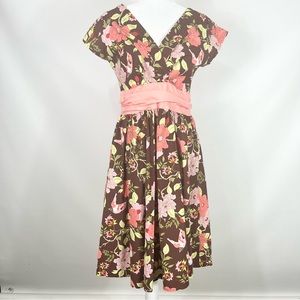 Folter Floral and Bird Retro Dress Size Large